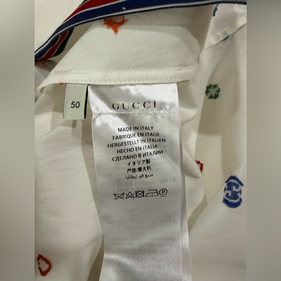 Gucci White Shirt with Multicolor Accents 50IT - Picture 5 of 15